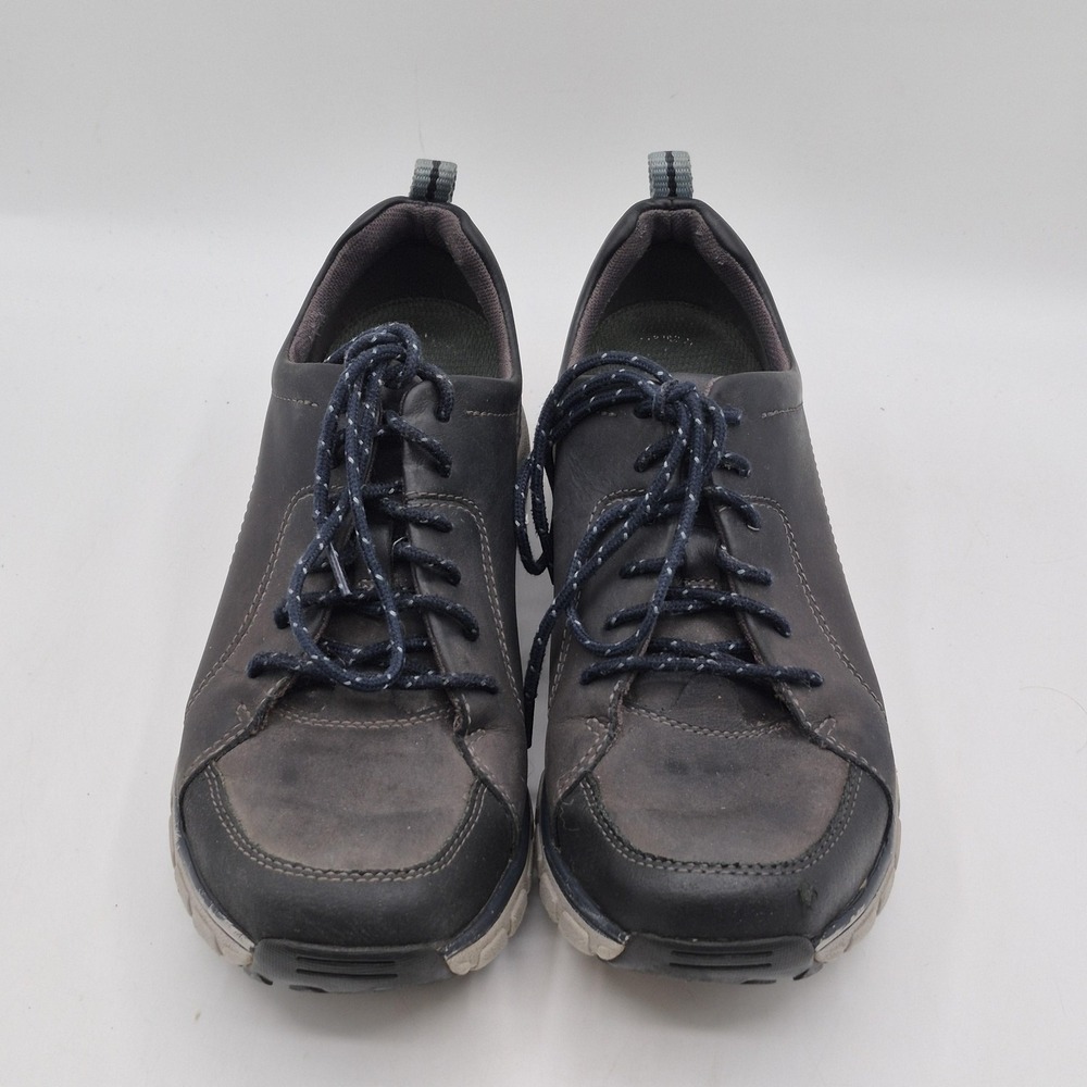 Clarks‎ WaveWalk Shoes Womens Size 7.5 Gray Leather Walking Comfort Lace Up - Picture 7 of 12